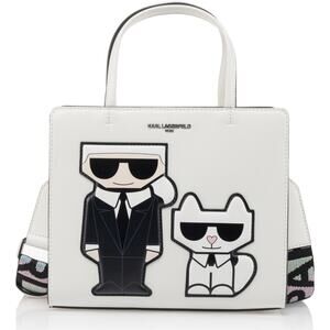 Karl Lagerfeld Maybelle Crossbody Choupette Satchel in Winter White Blush, NWT
